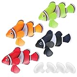 Mesee 4 Stück Clownfisch Aquarium Ornament, Aquarien Silikon Fische, Fische Aquarium Dekoration...