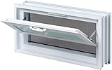 Fuchs Design Lüftungsfenster (484x239x80 mm) weiß anstatt 2 Glasbausteine im Format 24x24x8 cm –...