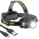 SternSinn Stirnlampe Led Wiederaufladbar, Kopflampe Stirnlampe mit 7800mAh Akku und Sensor,...