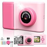 uleway Sofortbildkamera Kinder, 2,4 Zoll Bildschirm Kinderkamera mit 32GB Karte & Druckpapier, 1080P...