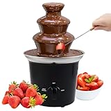 Schokoladenbrunnen, 3 Etagen 60 W Elektrische Schokoladenfondue Set, Edelstahl-Brunnen-Set, 3-Tier...