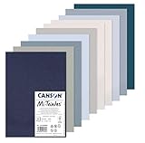 Canson Mi-Teintes, Farbiges Zeichenpapier, 160gsm, 98lb, Bogen, A4-21x29,7cm, Packung, 10 kühle...