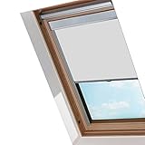 Lospitch Verdunkelungsrollo Dachfenster Rollo mit Seitenschienen für Dachfenster F06 Grau...