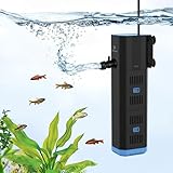 fishkeeper Aquarium Filter, Adjustable 500L/H Aquarium innenfilter für 30L-120L Aquarien, 4-in-1...