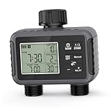 HELEVIA Smart Sprinkler Timer, Doppelauslass Bewässerungs -Timer mit Regenverzögerung, Manuelles...
