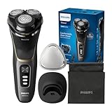 Philips Shaver Series 3000 – Elektrischer Nass- und Trockenrasierer für Männer in Schwarz, mit...