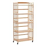 Audio-Regal aus Holz, 5-stöckig, Medienständer für Plattenspieler und Stereo, Eckregal, Konsole,...