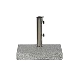 SIENAGARD 213345 Granitschirmständer, 25 kg, 45 x 28 cm für Schirmstöcke Durchmesser 25-48 mm,...