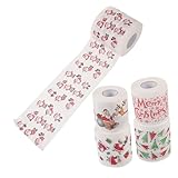 Gatuida 5 Rollen Weihnachten Toilettenpapier Einweg Zellstoff Handtuch Bedruckt mit Weihnachtsbaum...