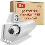 LouMaxx Softclose Türdämpfer 8er Set Möbeltürdämpfer grau – Schranktür Dämpfer – Soft...