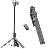 RISEOFLE 180cm Handy Stativ & Selfie Stick, Aluminium Integriertes Ausziehbares Stativ für...