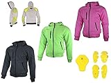 HEYBERRY Damen Hoody Motorradjacke Roller Hoodie mit Aramid Anthrazit Gr. L