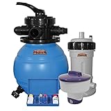MAUK® Poolset Sandfilteranlage 90W | 4000 Liter/h mit Chlorverteiler & Wassertester Kit für pH,...