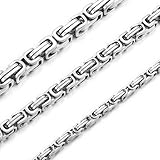 RWQIAN Herren Königskette Kette Silber 55CM Männer Wikinger Halskette Byzantinische Plattenkette...