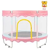 K IKIDO - Indoor-Trampolin mit Netz, Sprungkissen, Kantenschutz, für Kinder ab 2 Jahren –...