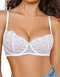 Avidlove Damen Dirndl BH Sexy Spitze Transparent Bügel Bra Komfort Klassische BHS Spaghetti...