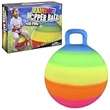 Rainbow Hopper Ball, 45,7 cm, Hüpfball mit Griff, inklusive Pumpe, ideal für drinnen und draußen...