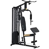SportPlus Kraftstation für zu Hause | Home-Gym mit Latzuggerät, Kabelzug, kurzer Bizepsstange,...