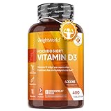 Vitamin D3 4000 IE - 400 Tabletten (1 Tablette alle 4 Tage) - Sonnenvitamin für Immunsystem,...