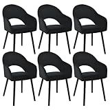 Goeurvant Esszimmerstühle Schwarz Holzbeine mit Armlehne 6er Set Polsterstuhl Armlehnenstuhl...