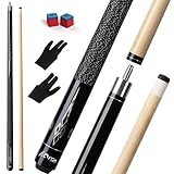 Horse 58'(147cm) 19oz(540g) Pool Queue mit Ahornschaft, 13mm Leder-Spitze, Black Billiard Stick mit...
