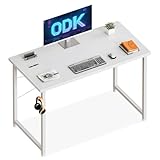 ODK Kleiner Schreibtisch, 100×48cm Computertisch Bürotisch Mit Kopfhörer Halter, Schreibtisch...