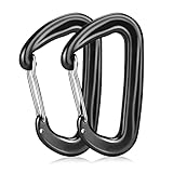 Karabiner mit 1200kg Belastbarkeit, 2 Stück Karabinerhaken Groß Robust, Karabiner Schwarz für...