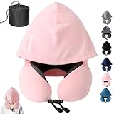 LUKIUP Nackenkissen Flugzeug, Multifunktionales Nackenkissen mit Kapuze, Aufbewahrungstasche, Kissen...