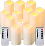 Aamdkcyu Flammenlose Kerzen mit Fernbedienung und 2/4/6/8H Timer, für den Innen- und Außenbereich,...