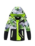 NATUST Jungen Gefütterte Regenjacke Winddicht Übergangsjacke Wasserdicht Winddichtjacke Thermo...
