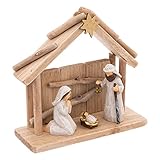 WEB2O Weihnachtskrippe aus Holz, 3 Krippen