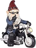 CHJIEJIE Gartenzwerg Motorrad Zwerge für den Garten, Gartendeko Zwerg, Dekoration für die Terasse,...