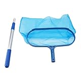 Pool Leaf Skimmer Net with Telescopic Pole | Fine Mesh Catches Leaves/Small Debris/Debris | Deep...