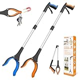 80cm Greifzange für Senioren im 2er-Pack - Ergonomische Greifzange mit 360° Drehkopf und...