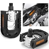 2 Stück Faltbare Fahrradpedale aus Aluminiumlegierung, 9/16 Zoll Plattformpedale mit Reflektoren,...