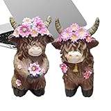 Dekoration der Highland-Kuh-Gnome, Highland-Kuh-Zwerge, Harzdekoration Gnomo Gnomo de Becerro |...