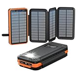 Solar Powerbank 26800mAh, elzle Solar Ladegerät mit 2 USB-A Ausgang & 1 USB-C Eingang, Outdoor...