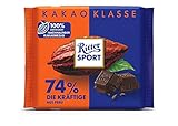 Ritter Sport Die Kräftige 74 % aus Peru 100 g, pure Edel-Bitterschokolade aus hochwertigem Kakao,...