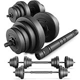 TREX SPORT Hanteln Set | 2er Set Kurzhanteln & Langhantel | 20kg 40kg Hantelset Dumbbell Set mit...
