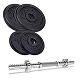 ScSPORTS® Hantelset - 10 kg, Verstellbar, Kurzhantelstange, Hantelscheiben 30/31 mm, Gusseisen -...