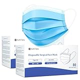 NATON Pack of 50 Medical Disposable Masks - 3-Ply Blue Surgical Masks EN 14683 Disposable Protective...