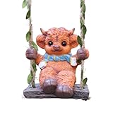 Hogvinnatil Kuhstatue Highland – Schaukelfigur aus Kunstharz, Highland-Kuh, handgefertigt –...