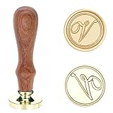 Poemluve Siegelstempel Initialen V 25mm Wachssiegel Stempel für Einladungen zur Hochzeit mit...