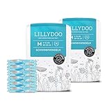 LILLYDOO hautfreundliche Einweg-Schwimmwindeln für Babys, Größe M (9-15 kg), 2 Packungen (36...