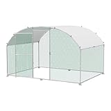 XMTECH Hühnerstall 3x2m Metall Freilaufgehege Freigehege, Geflügelstall Kleintiere, Verzinkter...
