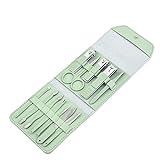 Matcha grün 7-teiliges Maniküre-Nagelwerkzeug-Set Nagelknipser-Set Nagelknipser-Komplettset