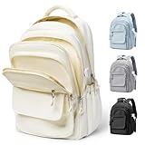 Lendolk Schulrucksack Groß Teenager Mädchen Jungen, Uni Rucksack Beige Herren Damen mit...