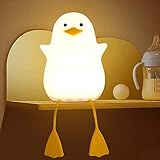 Lightzz Nachtlicht für Kinder, süße Enten-Nachttischlampe aus Silikon für Kinderzimmer, ABS SIL,...