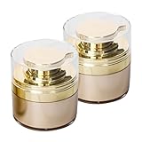COMPUKAS 2 Stück Vakuum Gesichtscreme Dosen Transparent Kleine Kosmetikbehälter Luftdichte Pump...