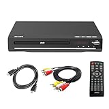 DVD-Player für TV, DVD/CD/MP3/MP4, mit USB und HDMI, AV-Kabel im Lieferumfang, Fernbedienung,...